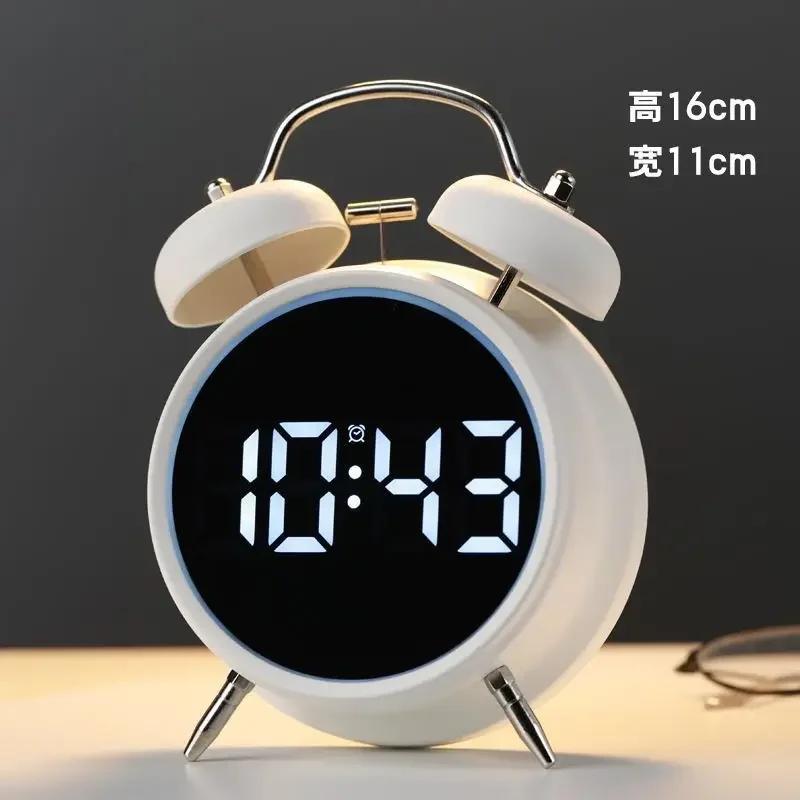 

Alarm Clock Digital Led Display Table Loud Bedside Alarm Clocks Digital Electronic Office Desk Clock Tabletop for Study Bedroom белый