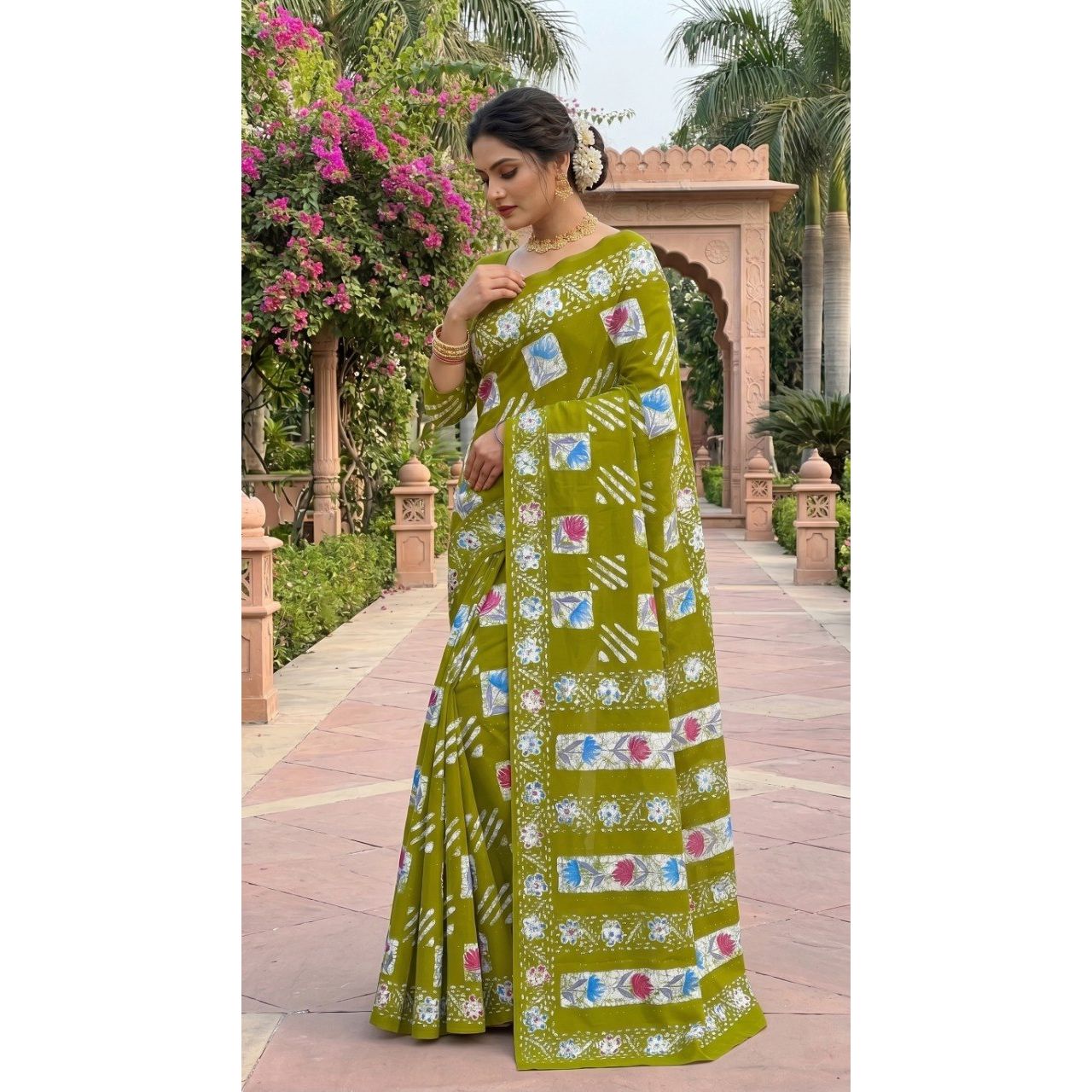 New Launch Beautiful Bagru Printed Saree Collection