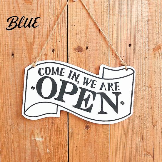 Door Nameplate Vintage Open Closed Sign with Lanyard