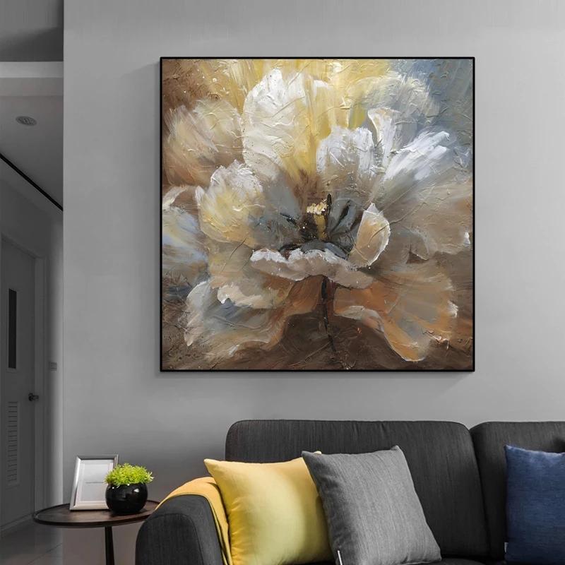 Abstraktus gėlių menas, aliejinis drobė, tapyba Plakatai ir spaudiniai Quadros Sienų nuotraukos gyvenamajam kambariui Namų sienų apdaila Cuadros