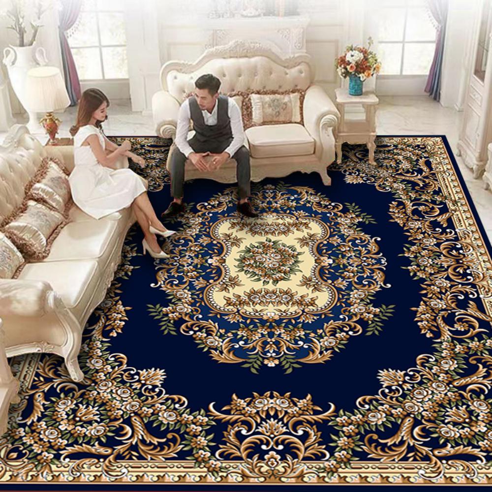 

Роскошный персидский ковер с красным и синим принтом для декора гостиной, коврик под диван, прикроватный мягкий коврик, кухонный коврик для стола, нескользящий коврик для пола, коврик для прихожей 40X60cm