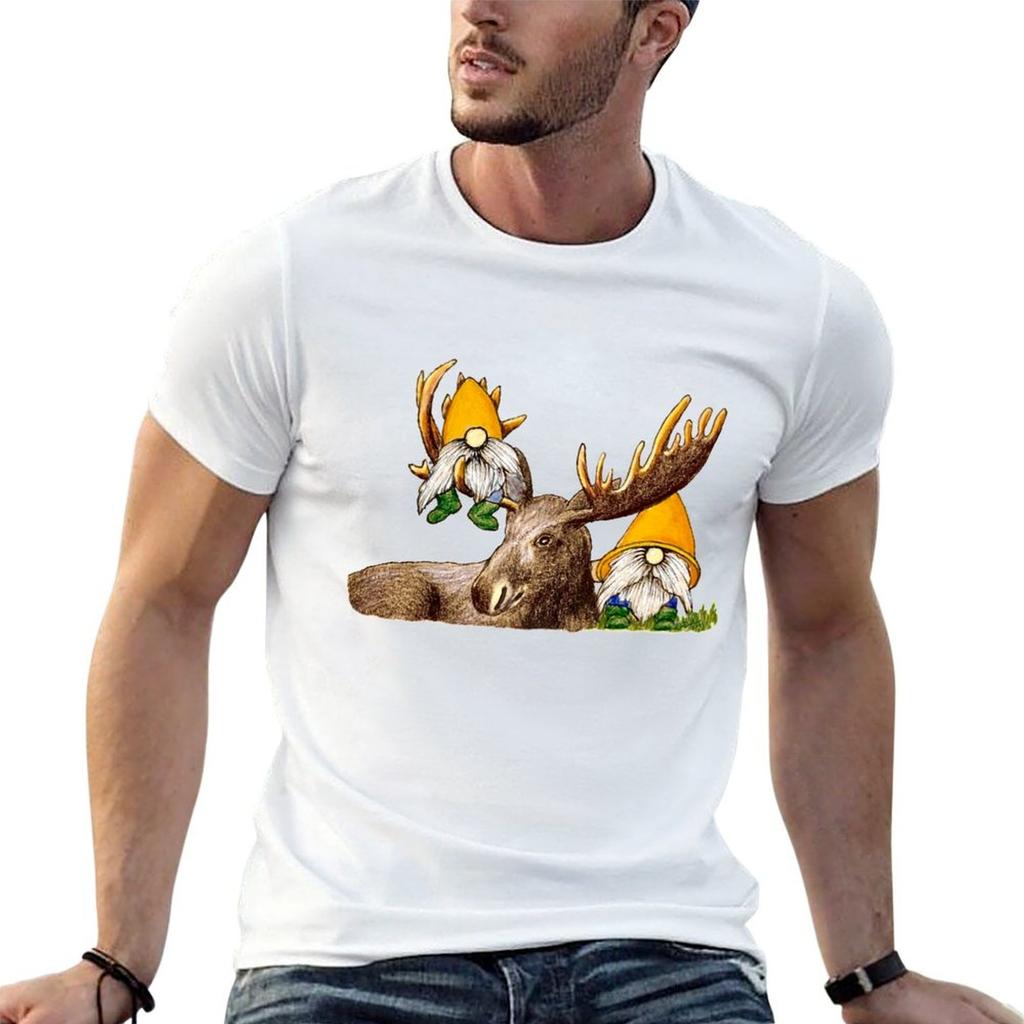 Gnomes Moose Tshirt Lightweight Cooling Short Sleeve Tee