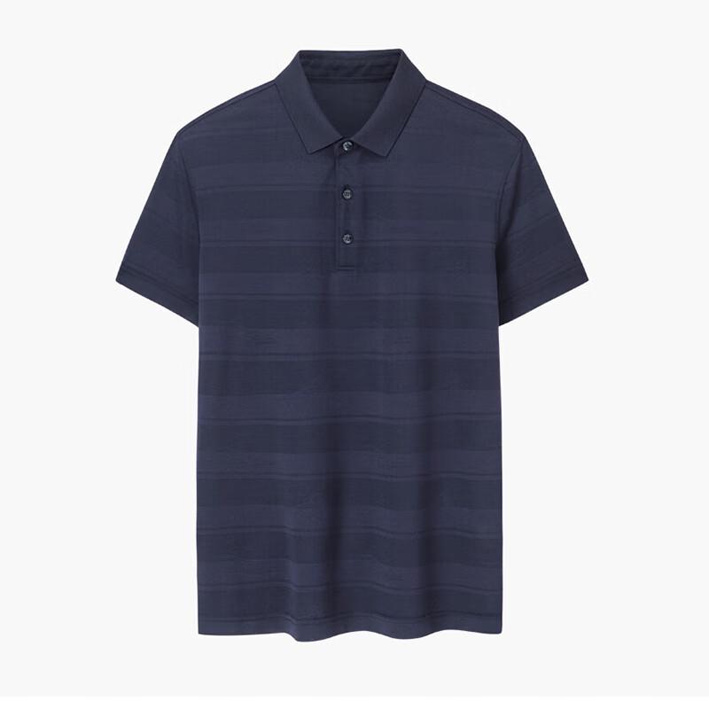 TRIES Men s Jacquard Stripe Short-Sleeve Polo Shirt M