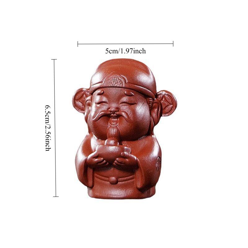 

Handmade Yixing Purple Clay Fortune Longevity Tea Pet Wealth Symbol for Gongfu Tea Ceremony Home Desk Decor Gift