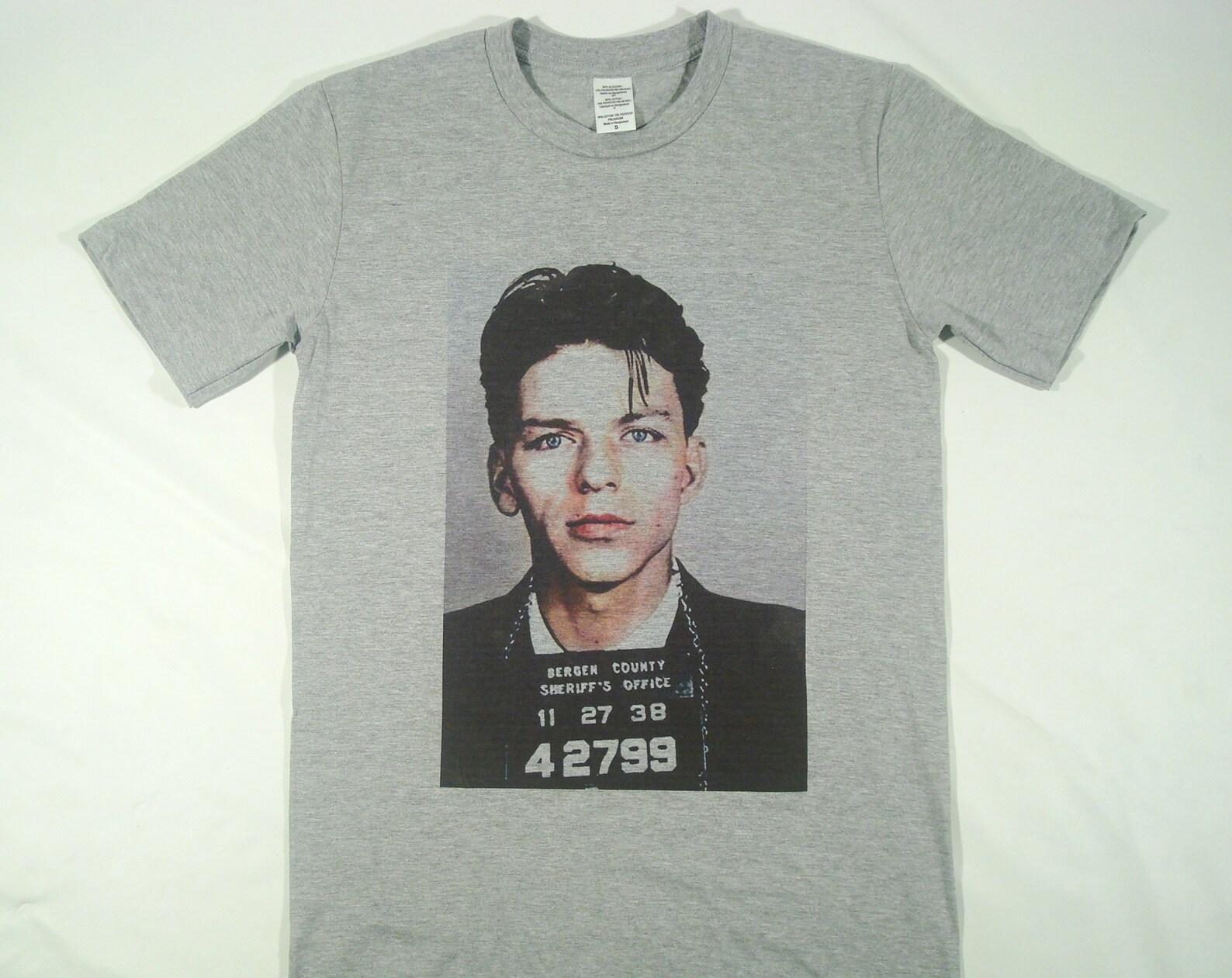 Frank Sinatra mugshot Grey T-Shirt sizes available S-3XL S
