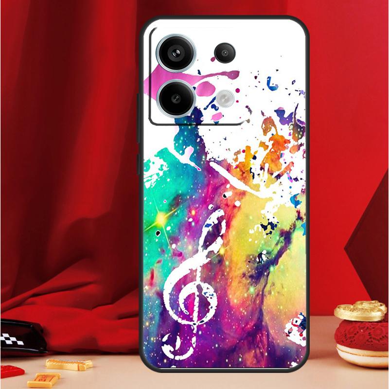 Treble Clef Music Note Case For Xiaomi Redmi Note 13 Pro 12 11 9 10 Pro 12S 11S 10S 9S Redmi 12 10C 12C 13C Cover
