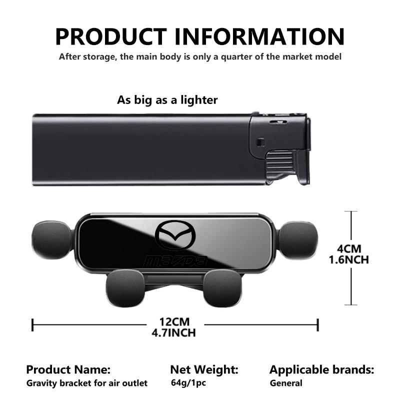 For Mazda Gravity Metal Magnetic Car Phone Holder Auto Accessories 3 6 CX5 2 CX3 CX9 MX5 RX8 Axela Demio Atenza MS a1