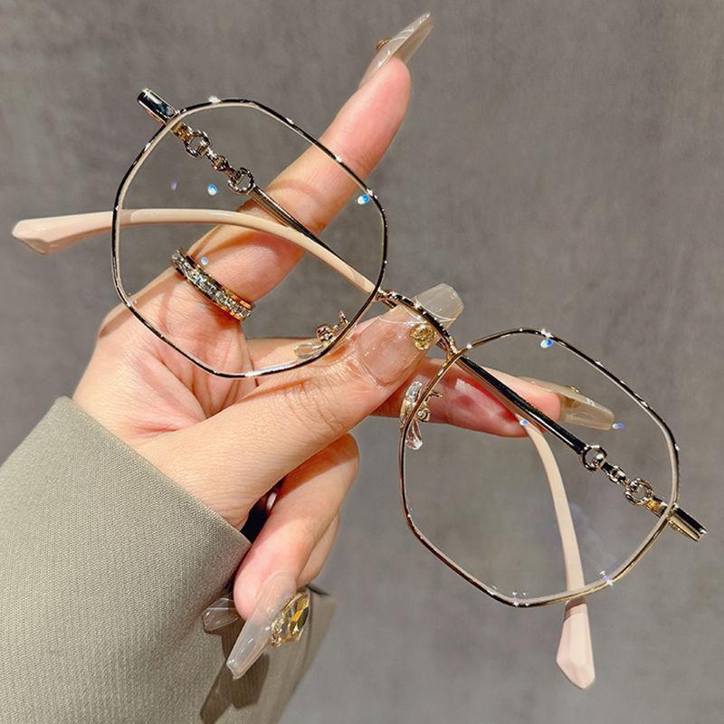 Fashion Polygon Frame Myopia Glasses Classic Vintage Anti-blue Light Eyeglasses Women Men Minus Diopter Eyewear