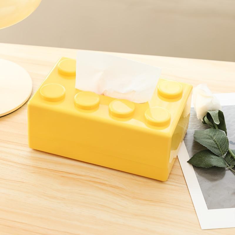 1pcs/set ABS Building Blocks Tissue Box Holder Multi-functional Stylish Home Decor for Living Room Coffee Table Organizer