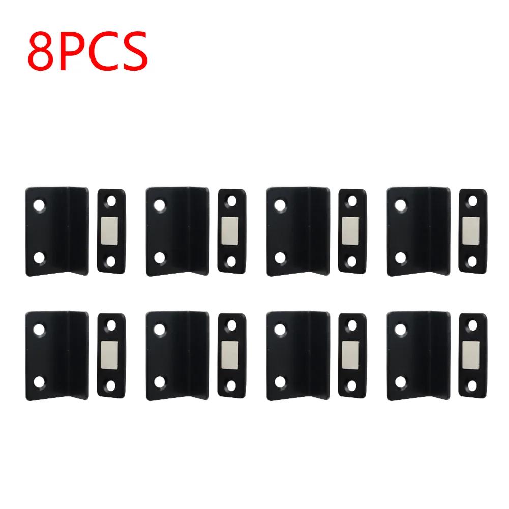Strong Magnetic Cabinet Catches Punch Free L-Shaped Sliding Door Stop Ultra Thin Invisible Anti Collision Furniture Hardware