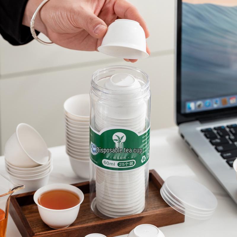 Eco-friendly Thickened Rice Husk Tea Cup for Gongfu and Guest Reception, High-grade and High Temperature Resistant