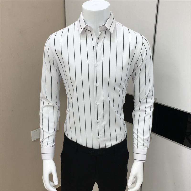 Men's Clothing Classic Striped Simplicity Button Turn-down Collar Fashion Business Casual Spring Summer Formal Thin Shirts