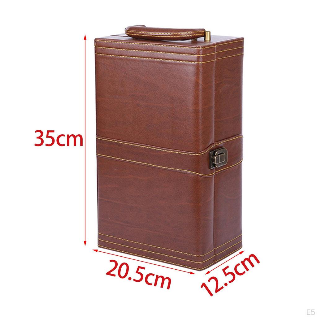 Box PU Leather with Accessories Stopper, Pourer, Corkscrew, for Lover Gift Holiday Events