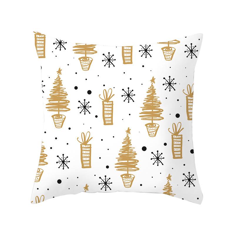 Christmas Golden Series Festive Decoration Pillowcase Home Sofa Car Pillow Cushion
