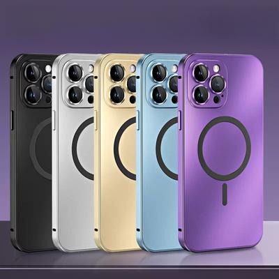 Applicable To IPhone16ProMax Magnetic Elastic Buckle Mobile Phone Case Apple 15 Metal Frame Matte Anti-fall Protection Case