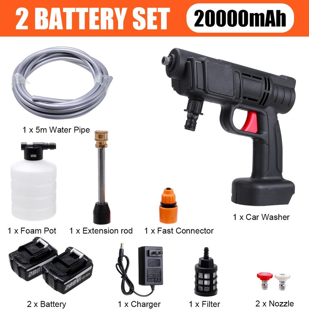 650W Cordless High Pressure Washer Spray Water Gun Pressure Water Nozzle Car Wash Cleaning Machine 37 x 10 x 25cm
