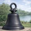 Large Black Hanging Bell – Heavy Duty Temple / Door / Garden Bell – Loud Clear Ring – Decorative Outdoor Indoor Bell