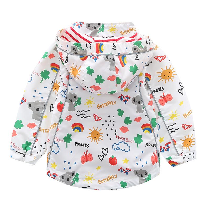 Meanbear Spring and Autumn Boys' and Girls' Personalized Long Sleeve Hooded Cartoon Windproof and Waterproof Submachine Jacket