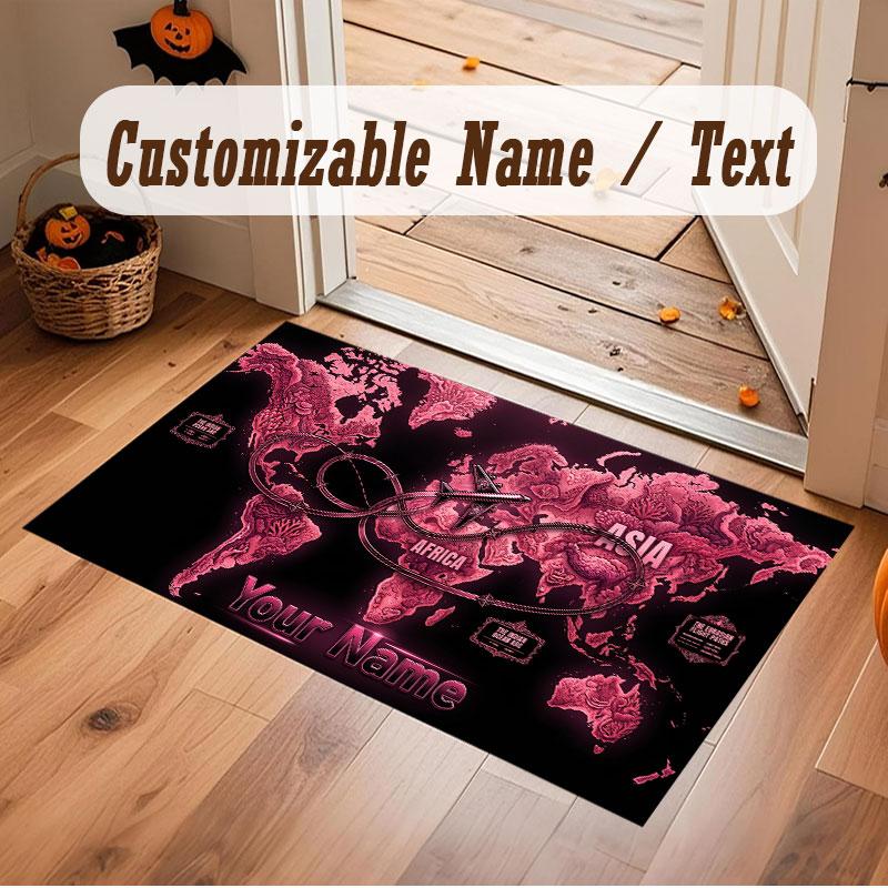 Fantasy Magic Theme Crystal Velvet Floor Rug Personalized Custom Name Text Warm Carpet Home Decoration
