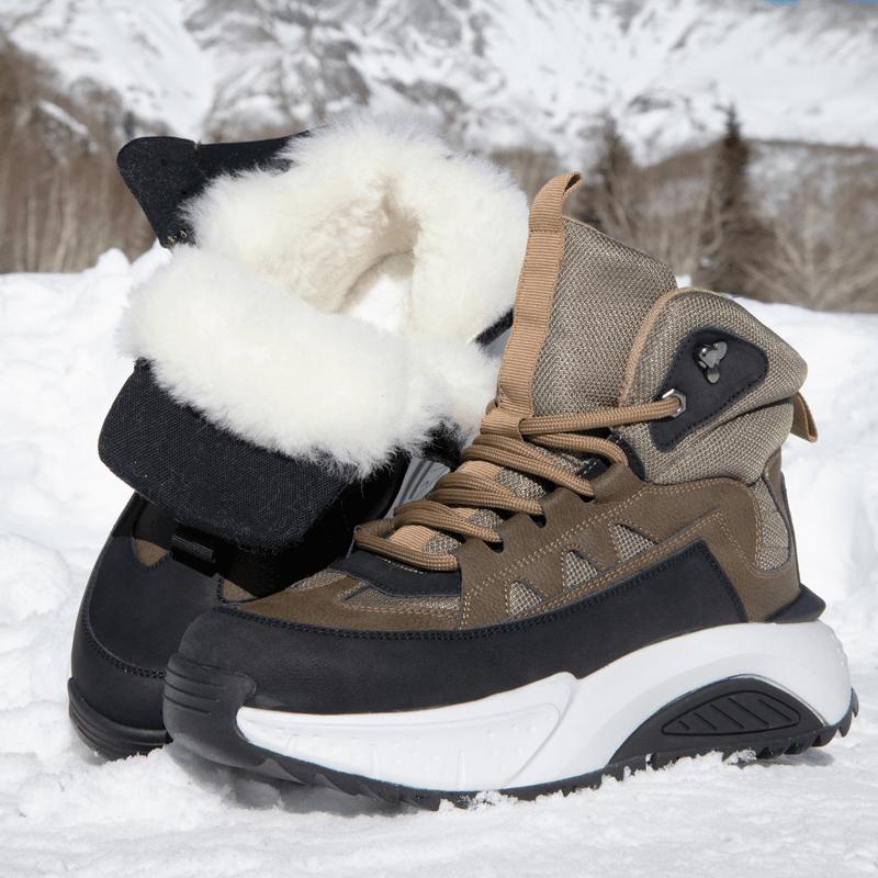 Thick-soled Men's Winter Boots, Mid-top Men's Hiking Shoes,  New Style Spring and Autumn Men's Outdoor Travel Casual Shoes