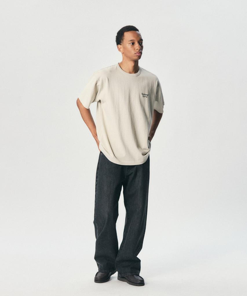 ESPIONAGE Minimal Logo Heavyweight Tee Sand