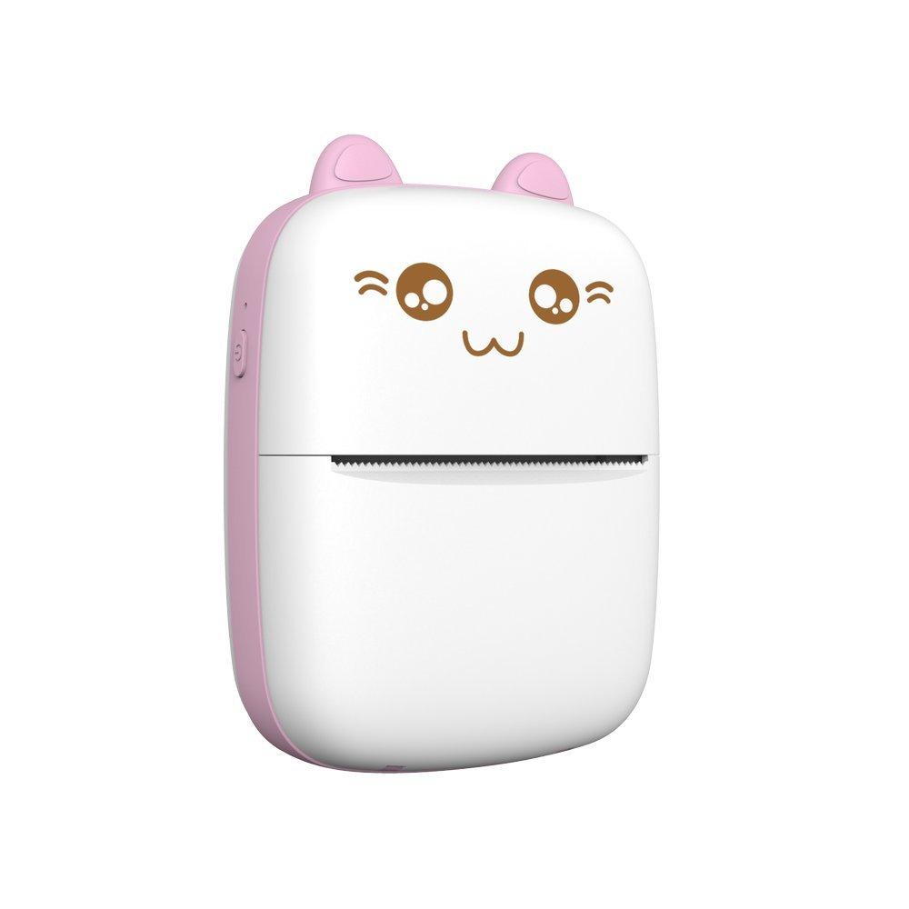 Mini Cat Thermal Label Printer Bluetooth Phone Printer Fun Print Pink
