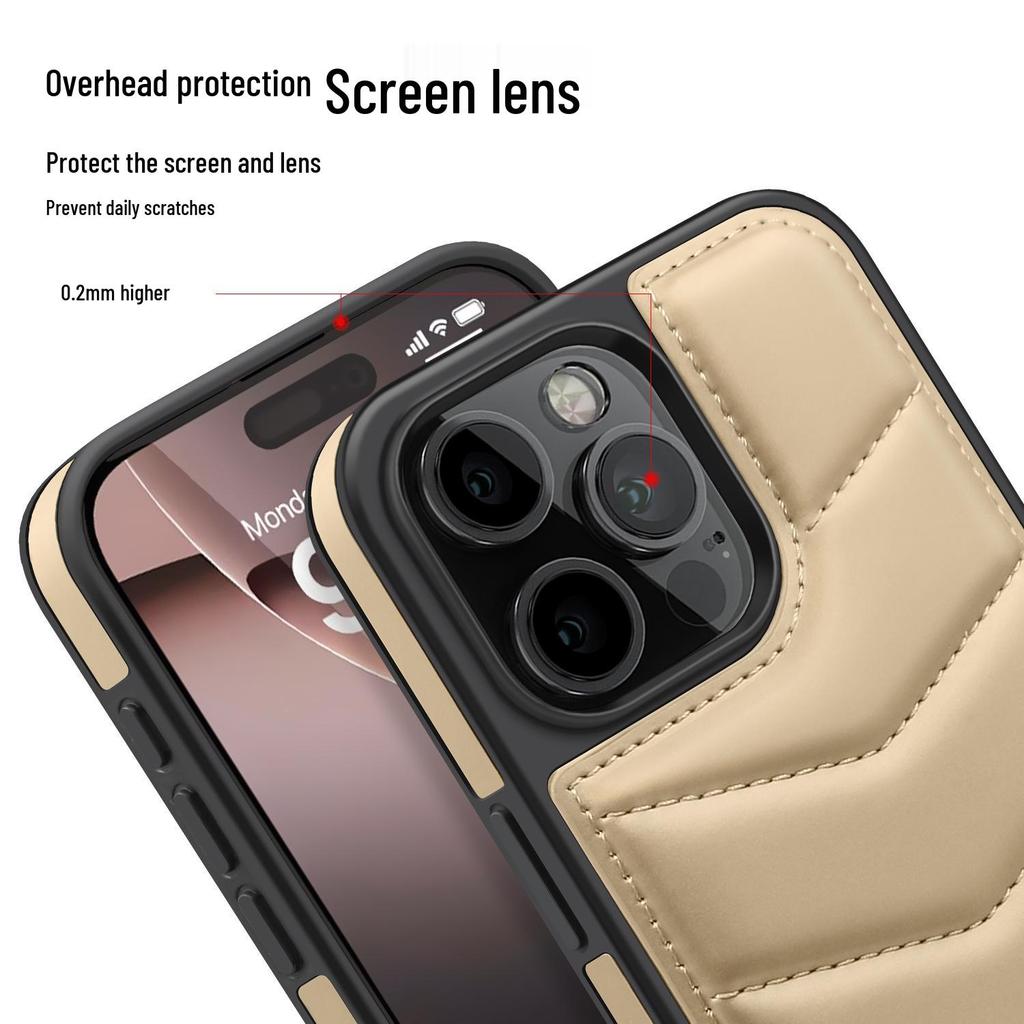 Apple 16 Pro Max Phone Case with Invisible Stand, Magnetic iPhone 15 Card Slot, and Leica Down Jacket Design.