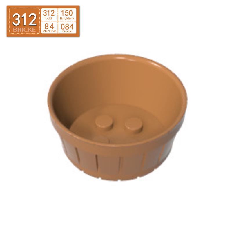 

BRICKE 64951 Wooden Bathtub Basin 5x5x2 Building Block Compatible with Lego MOC Parts 50g (approx. 16 pcs)