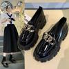 College British Style Small Leather Shoes Women's Muffin Platform Spring and Autumn New Versatile One-pedal Loafers Round Head Single Shoes Tide