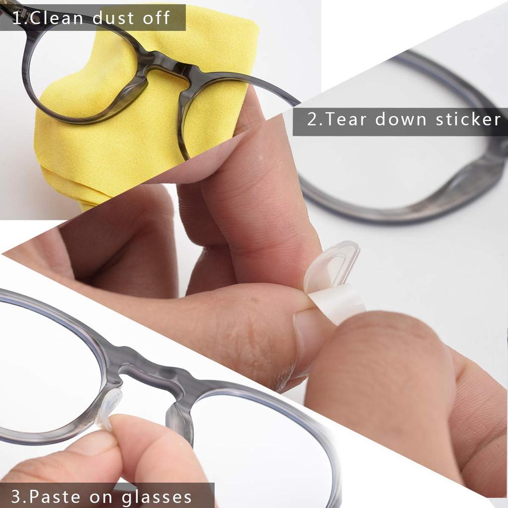 20Pcs Adhesive Nose Pad Non-slip Light Eyeglasses Nose Support Tightly Fitting Silicone Glasses Nasal Holder Accessories