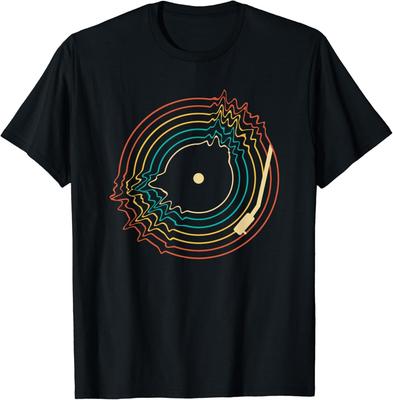 Retro Vinyl LP Records - Retro Vinyl Gift T-shirts for Men and Women, Short-sleeved Round-neck Loose-fitting Shirts