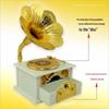 Vintage Grammophon Spieluhr - Aufziehbares rotierendes Ornament und kreatives Geburtstagsgeschenk Musikinstrument