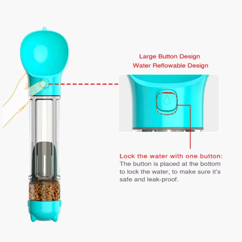 with Trash Bag Box and Shovel Pet Dog Water Bottle 3 in 1 Dog Food Feeder Walking The Dog