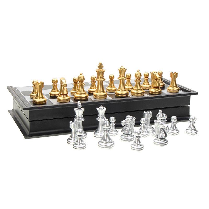 Magnetic Board Games Large Chess Set For Match Travel Go Game Set Portable Plastic Chess With Chessboard 32 Chess Pieces