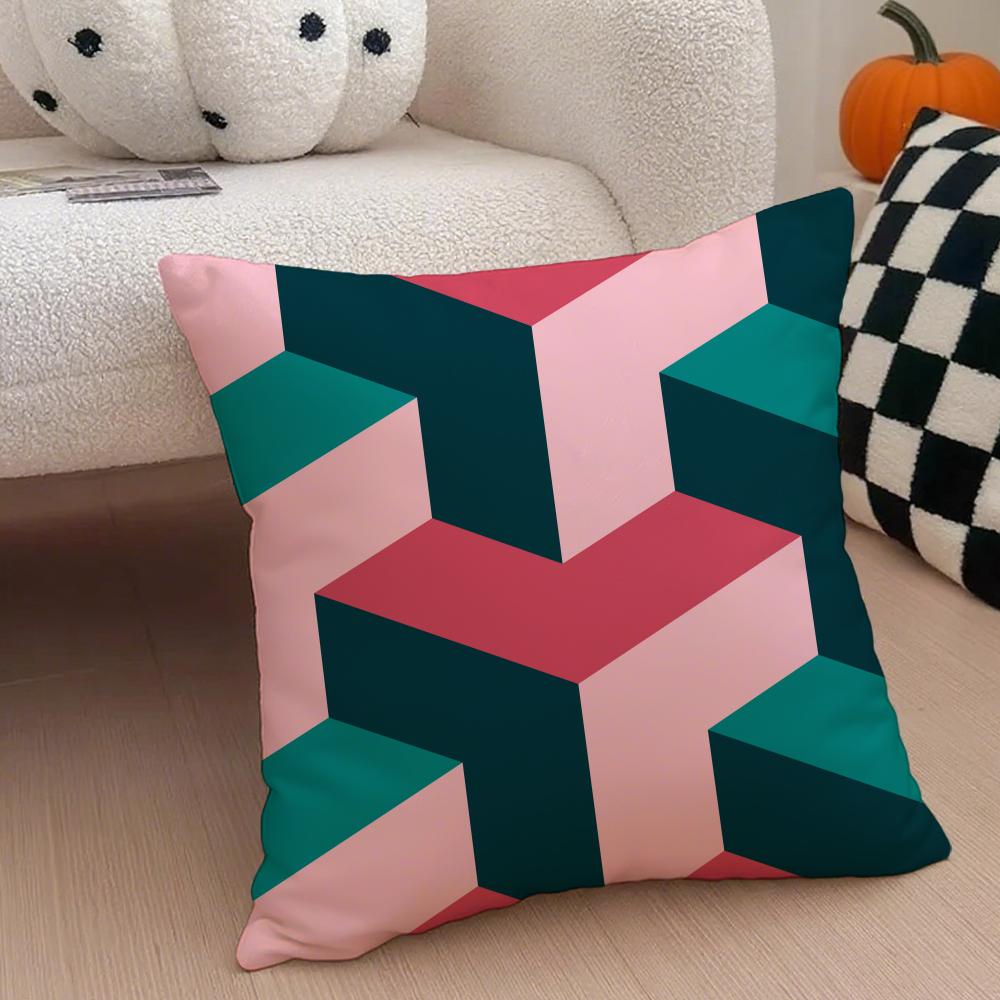 Exotic Portuguese Style Geometric Graphics Art Cushion Cover Throw Pillow Cover Hidden Button Durable Polyester Chair Cushion