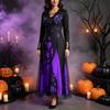 Women's Halloween Costume Lace Chiffon Long Dress with Thorn and Design