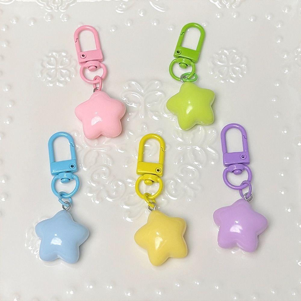 5pcs Pentagram Chubby Star Keychain Resin Backpack Pendant  Home Decoration