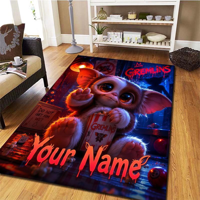 Gremlins Gizmo Custom Name Carpet Rug For Living Room Bedroom Home Sofa Decoration Kids Play Nonslip Floor Mat