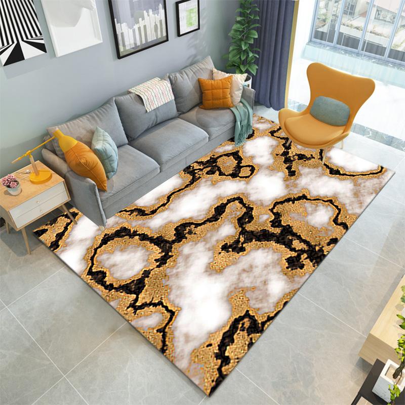 1PC Marble texture printed Carpet Rug for Living Room Bedroom Home Sofa Decoration,Non-slip Floor Mat Floor mat