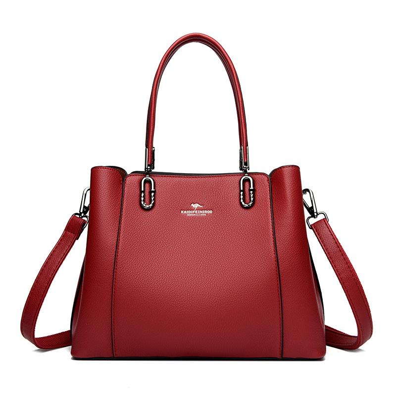 Multi-pocket 3 Layer Design Women Handbag Luxury Designer Shoulder Crossbody Bags High Quality PU Leather Ladies Casual Tote Bag