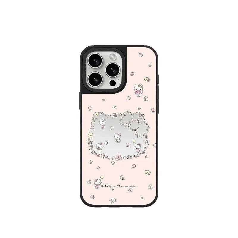 

Hollow Flowers Kt Cat Suitable for Iphone16pro Mobile Phone Case Apple 15 Protective Case 14pro Mirror 13pro Apple 17PROMAX