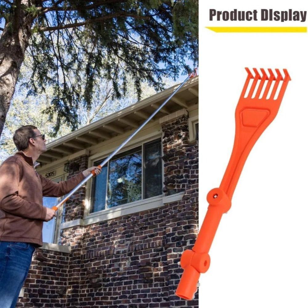 

Where Debris Accumulates Mini Rake Removing Leaves and Branches for Roof and Gutters
