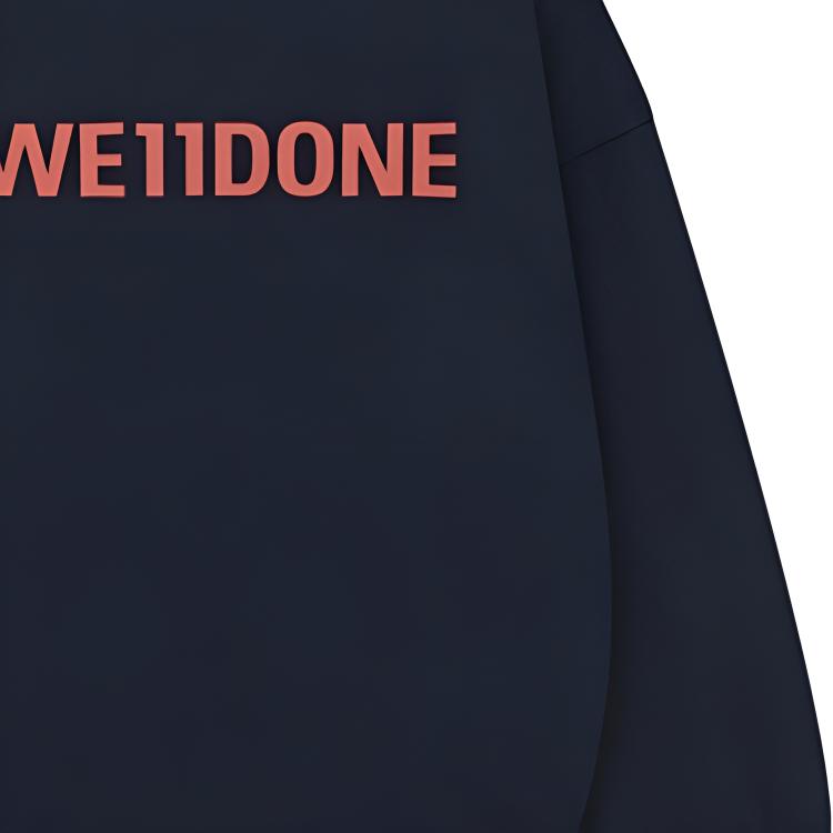 WE11DONE Minimalist Comfortable Letter Print Crew Neck Long Sleeve Sweatshirt Unisex Sweatshirt WD-TS0-26-925-U-NV