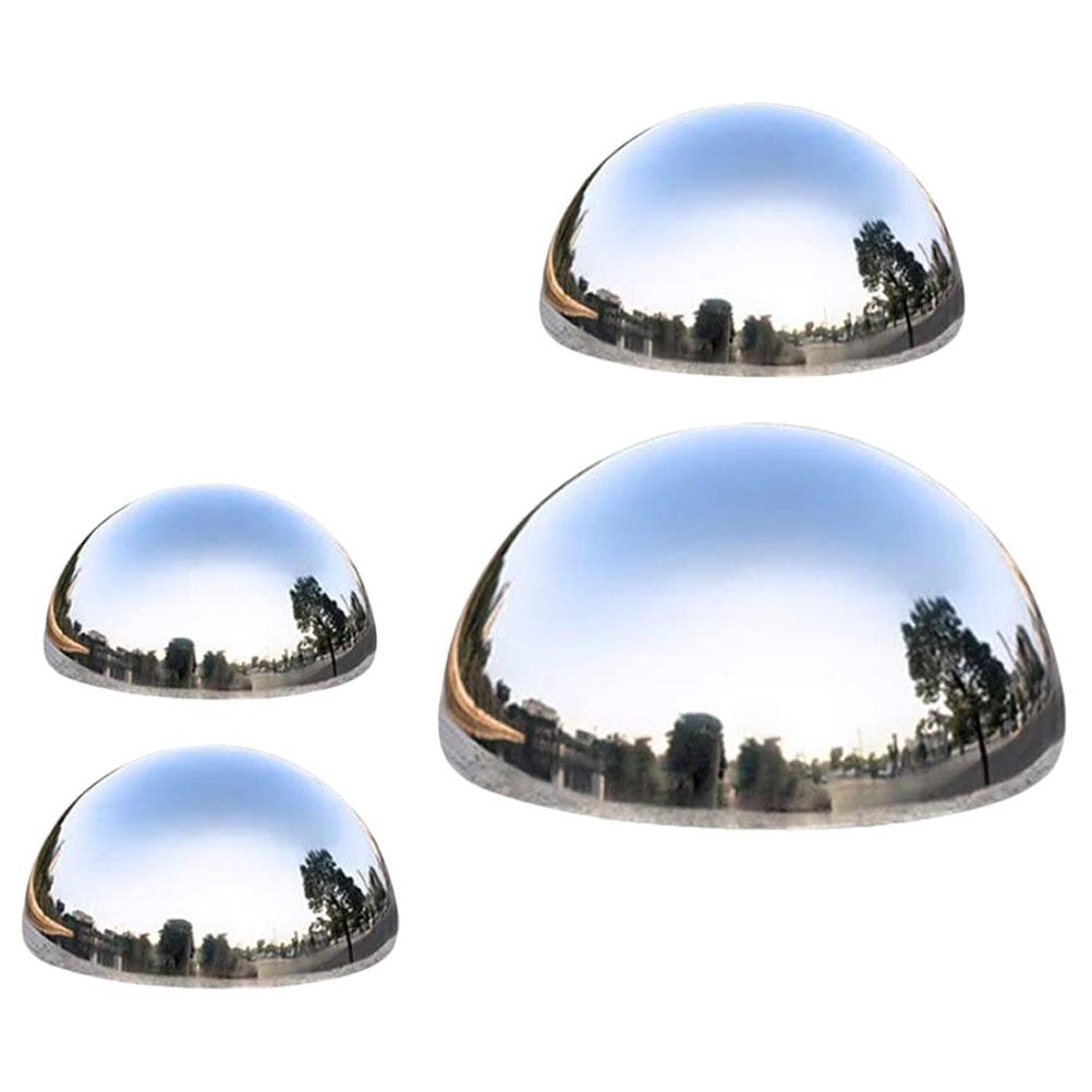4 Pcs Lawn Reflective Ball Stainless Steel Ground Decoration Set Mirror Spheres Earth Gazing Balls Hemisphere