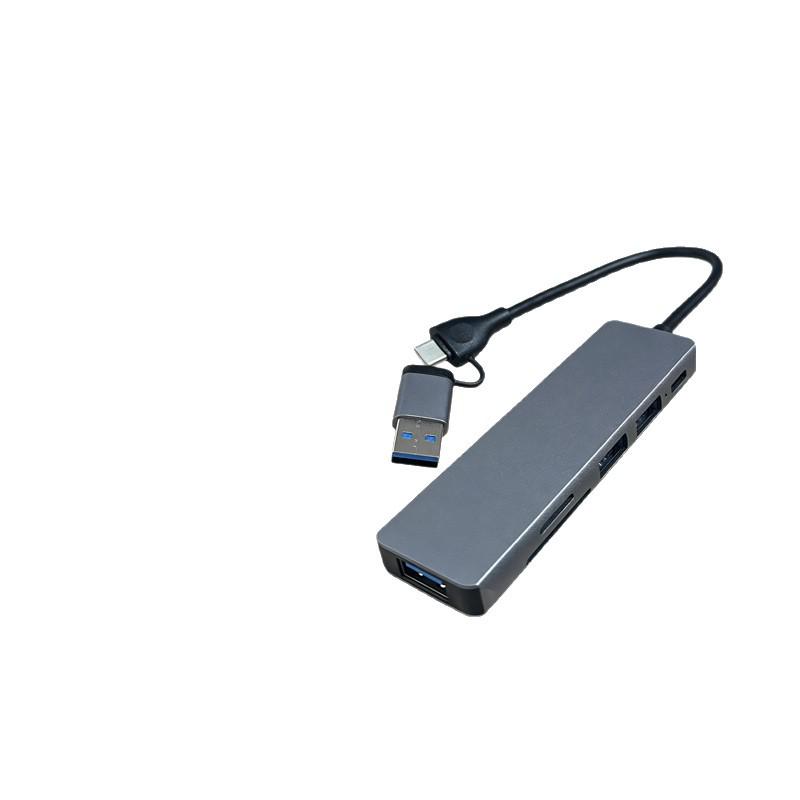 6-in-1 USB-C Hub with USB 3.0, SD/TF Card Reader, and Multifunctional Splitter