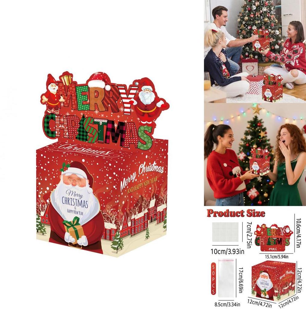 Weihnachten Weihnachtsmann Geschenkbox mit rotem Farbverlauf für Feiertags-Partydeko und zum Verschenken