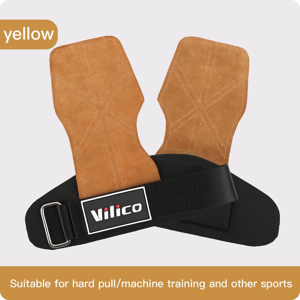 Gym Gloves Weightlifting Cowhide Leather Anti-Slip Breathable for Fitness Training Workout Pull-up Deadlift Palm Protection