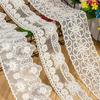 4Meter/lot 6-9cm Width Ecru Mesh Lace Embroidery Trim Kids Dress Home Textile Curtain Lace Accessories