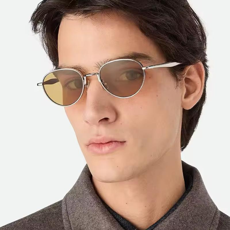 New 2pcs Retro Oval Metal Women Sunglasses Luxury Designer Sun Glasses Sunshade Protective Eyewear Unisex