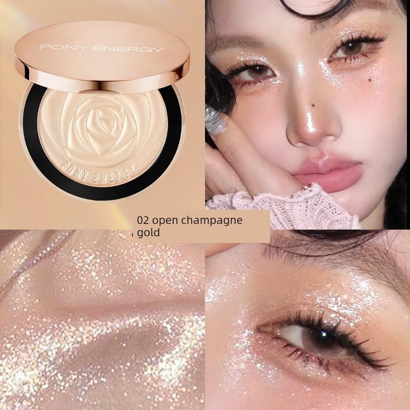 Ponyenergy Rose Petal Highlighting Powder/Blush Contouring All-In-One Brightening Pearl Powder